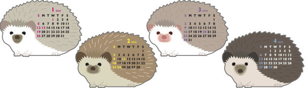 2025 Calendar-Animal Die Cut - mini hedgehog