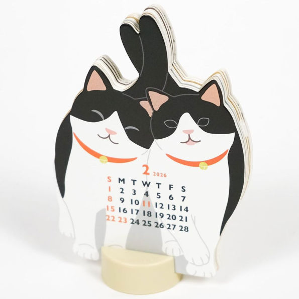 2026 ANIMAL DIE CUT MINI CALENDAR-TWIN CATS