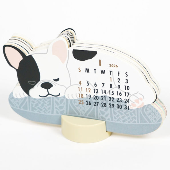 2026 ANIMAL DIE CUT CALENDAR - FRENCH BULLDOG
