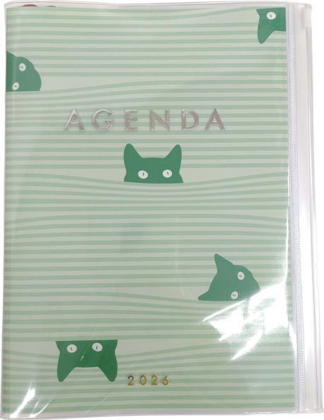 2025-2026 Green Cat 16 months Agenda Planner