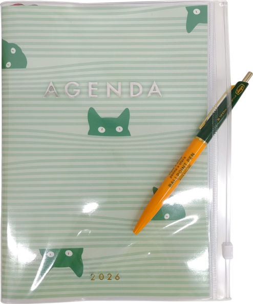 2025-2026 Green Cat 16 months Agenda Planner