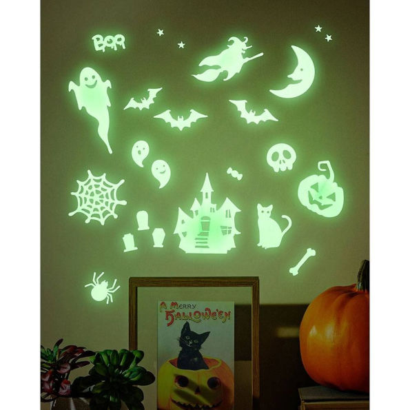 Glow In The Dark Halloween Town Wall Stickers