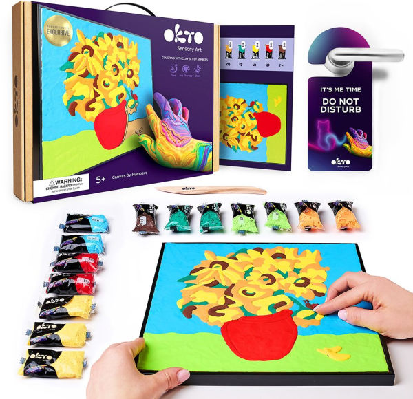 Coloring with clay set by numbers TM OKTO 29 29 cm Ladybug on sunflowers