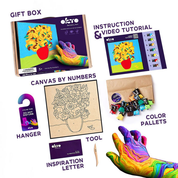 Coloring with clay set by numbers TM OKTO 29 29 cm Ladybug on sunflowers