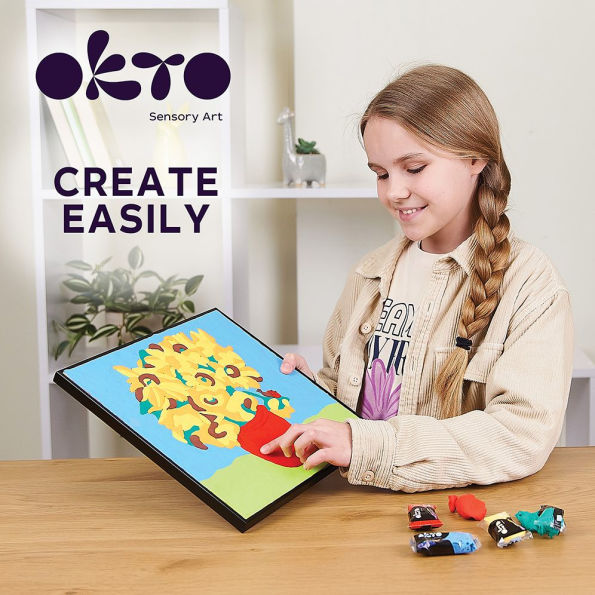 Coloring with clay set by numbers TM OKTO 29 29 cm Ladybug on sunflowers