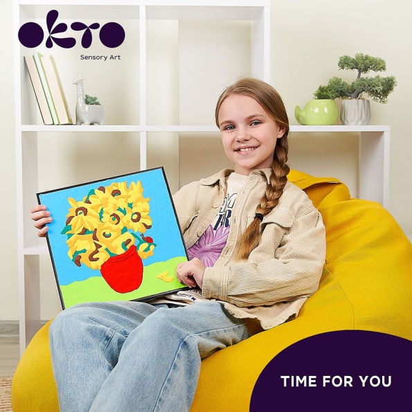 Coloring with clay set by numbers TM OKTO 29 29 cm Ladybug on sunflowers