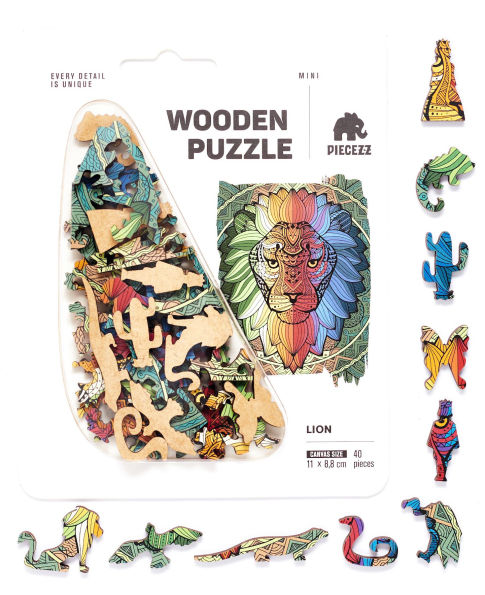 Lion 40 Piece Wooden Piecezz Pocket