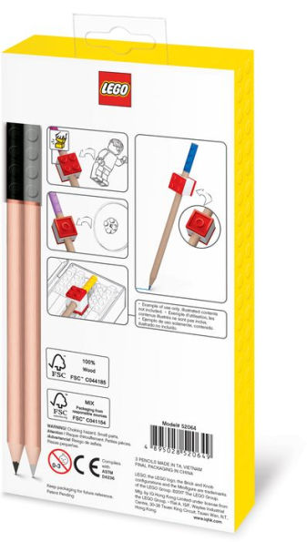 LEGO ICONIC COLORED PENCIL WITH TOPPER - 12 PACK