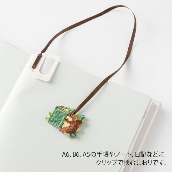 Midori Embroidery Bookmark Clip Squirrel