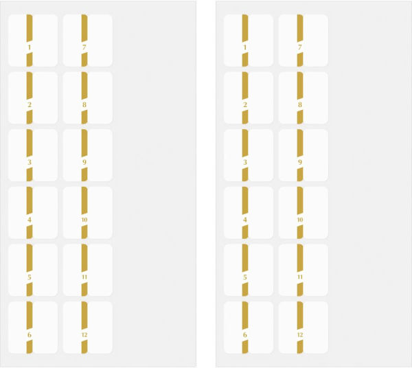 Midori Index Labels: Chiratto Gold