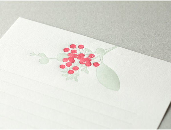 Letterpress Writing Set Bouquet Red