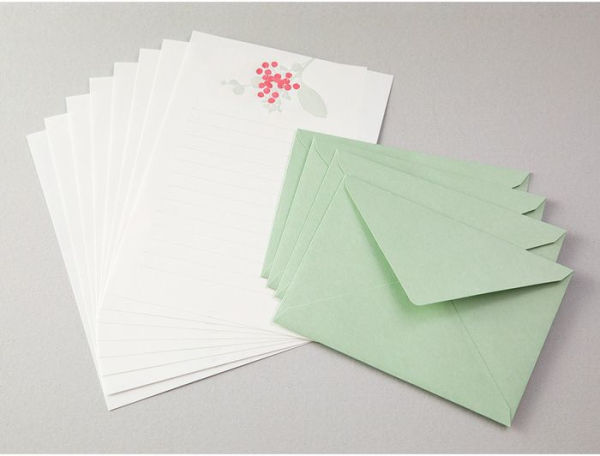Letterpress Writing Set Bouquet Red