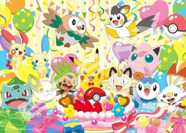 PK500-02 500P Puzzle Lets Eat Together Celebration Cake Pokemon Ensky Puzzle