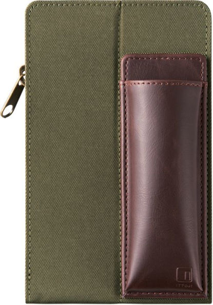 KING JIM Pen Case Ittsui Top-in Type Khaki x Brown