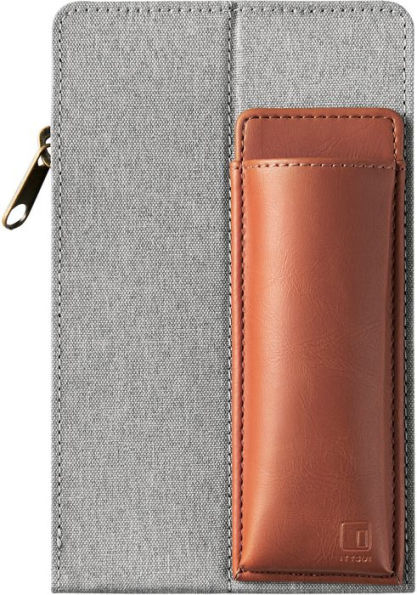 KING JIM Pen Case Ittsui Top-in Type Gray x Camel