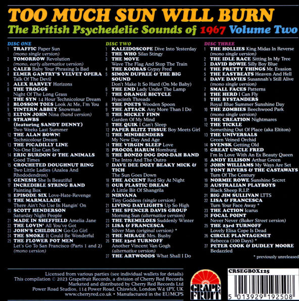 Too Much Sun Will Burn: British Psychedelic Sounds of 1967, Vol. 2