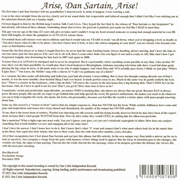 Arise. Dan Sartain. Arise!