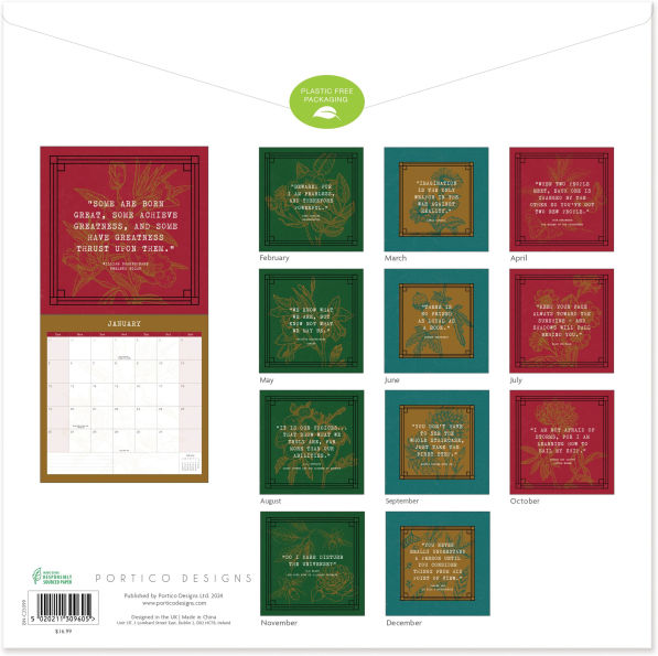 2025 Literary Quotes SQ Calendar