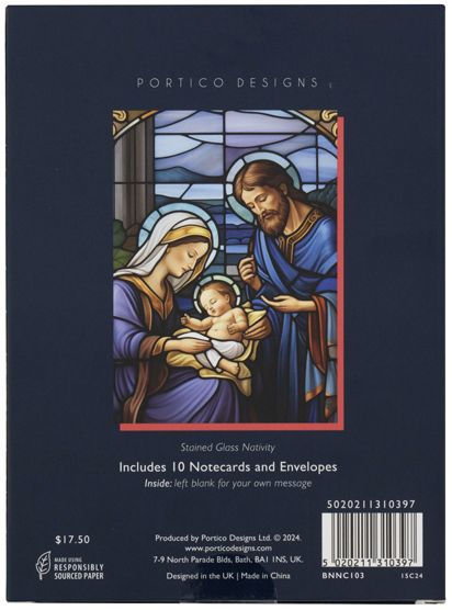 Stained Glass Nativity Boxed Notecards
