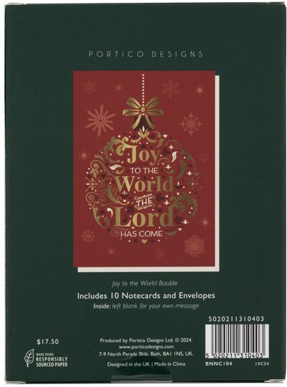 Joy to the World Bauble Boxed Notecards