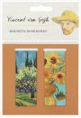 Vincent Van Gogh Set of 2 Magnetic Bookmarks, Sunflower & Orchard Bordered by Cypresses