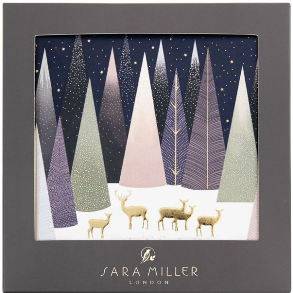 Sara Miller Reindeer in Woods Boxed Notecards