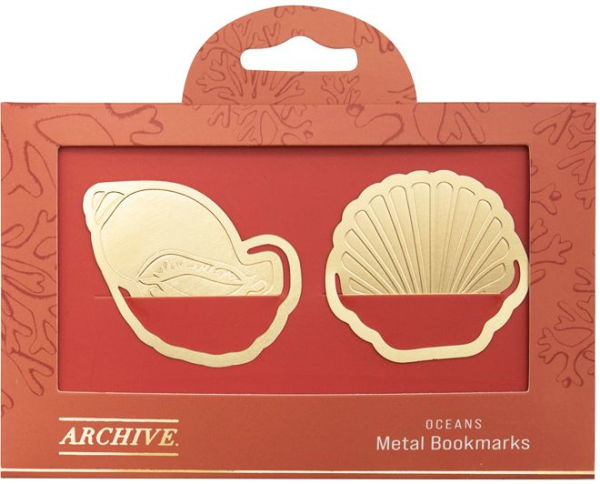 Archive Oceans Shell Metal Bookmarks, Set of 2