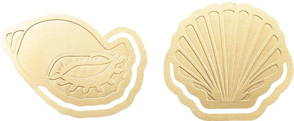 Archive Oceans Shell Metal Bookmarks, Set of 2