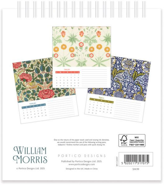 2026 William Morris Desk Calendar