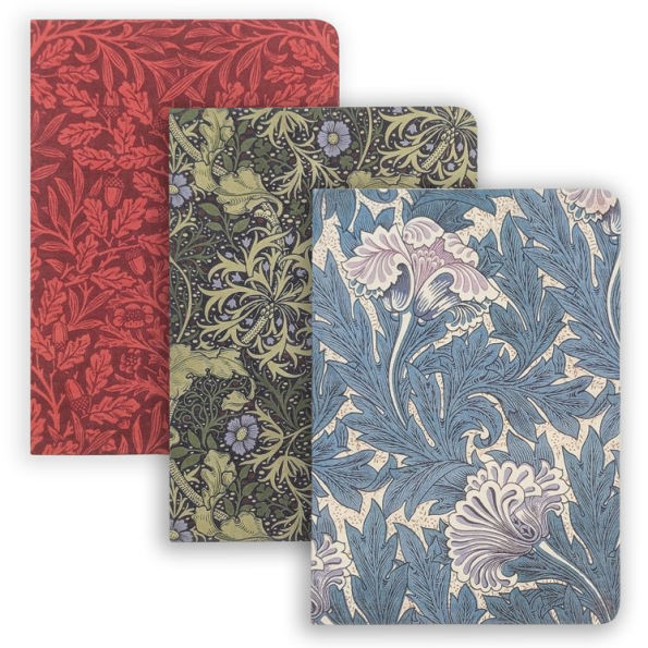 William Morris Set of 3 B6 Linen Journals