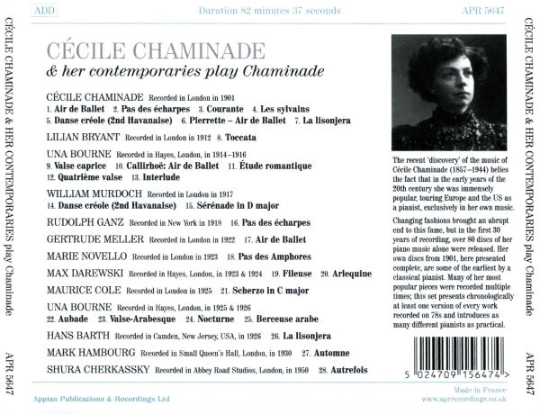 Cécile Chaminade and Her Contemporaries play Chaminade
