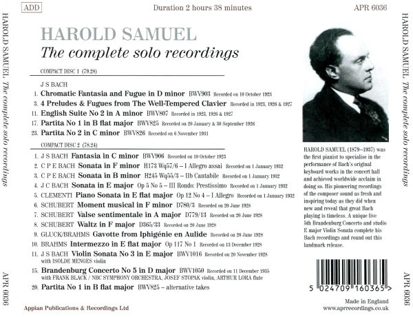 Harold Samuel: The Complete Solo Recordings