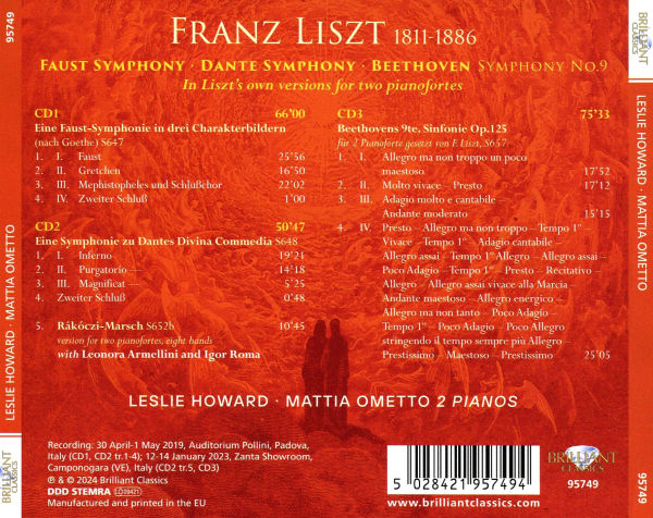 Liszt: Faust Symphony; Dante Symphony; Beethoven: Symphony No. 9