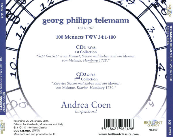 Telemann: 100 Menuets TWV 34:1-100