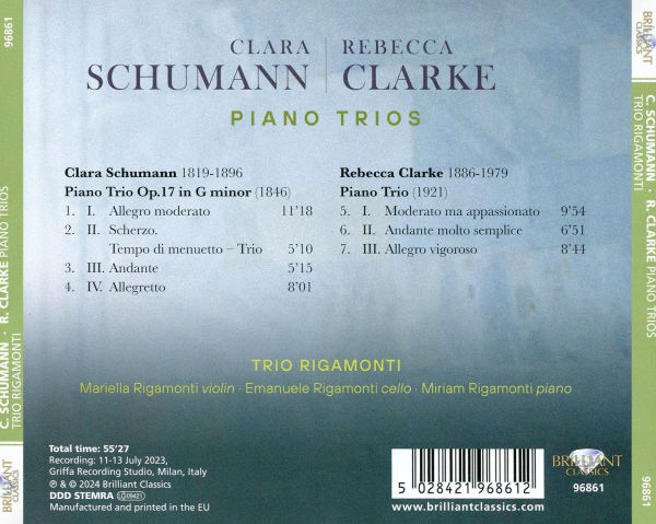 Clara Schumann, Rebecca Clarke: Piano Trios