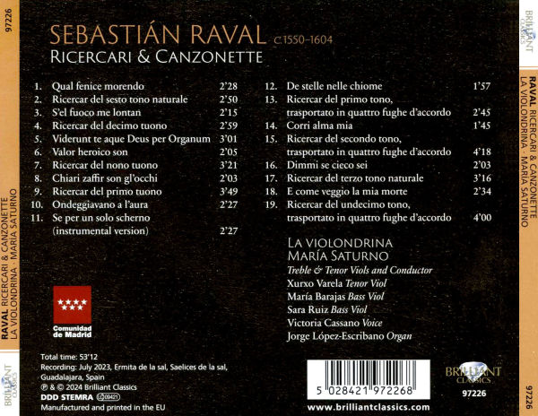 Sebastián Raval: Ricercari & Canzonette