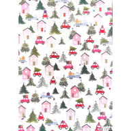 Title: Christmas Village Cars Flat Wrap