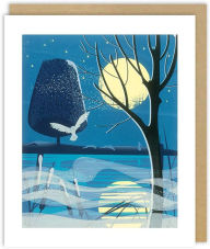 Moonlight Hares Blank Greeting Card