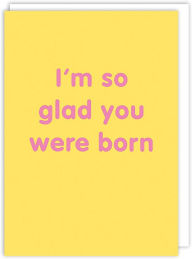 Pink Text On Yello Birthday Greeting Card