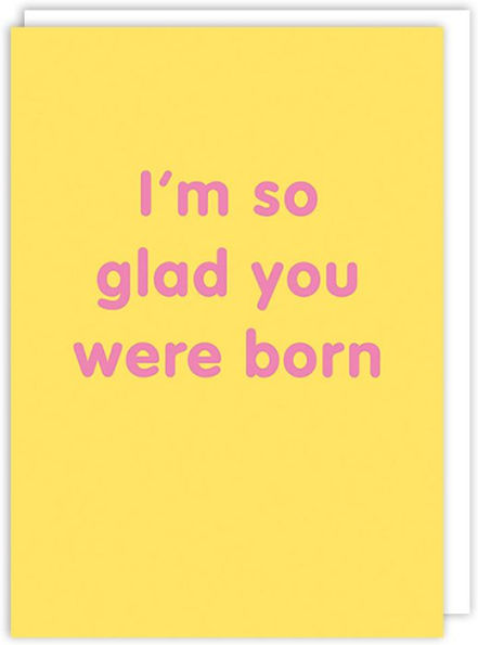 Pink Text On Yello Birthday Greeting Card