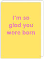 Pink Text On Yello Birthday Greeting Card