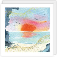 Beach Sunset Blank Greeting Card