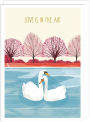 Valentine's Day Greeting Card Swans on Lake