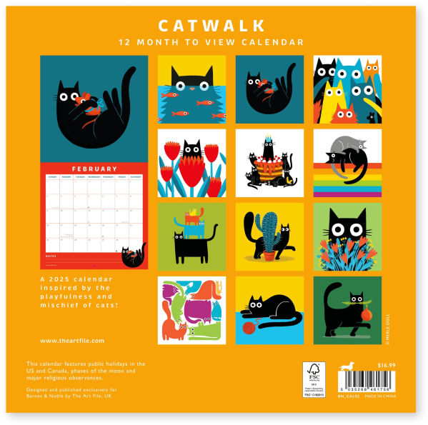 2025 CAT WALK WALL CALENDAR