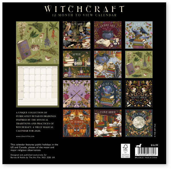 2026 WITCHCRAFT WALL CALENDAR