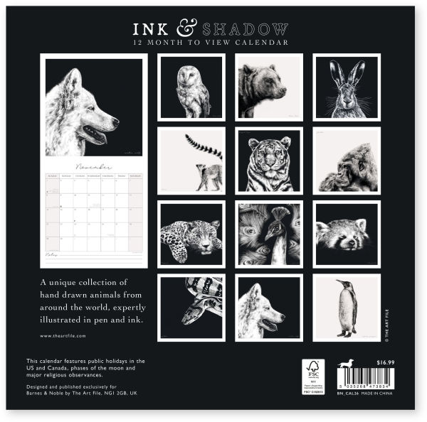 2026 INK & SHADOW WALL CALENDAR