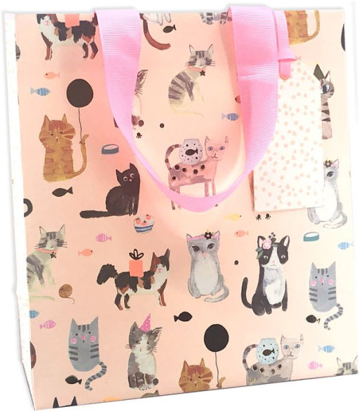 MED Pink Party Cats Gift Bag