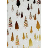 Title: Gold Foil Christmas Tree On Grey Flat Wrap