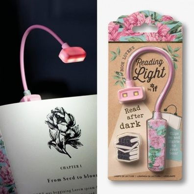 Pink Floral Book Lovers Reading Light