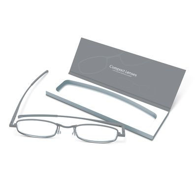 Compact Lenses Flat-Folding Reading Glasses Storm/Gray 1.5